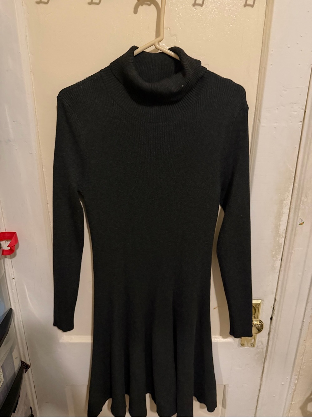 Calvin Klein Charcoal Ribbed Cowl Neck dress
